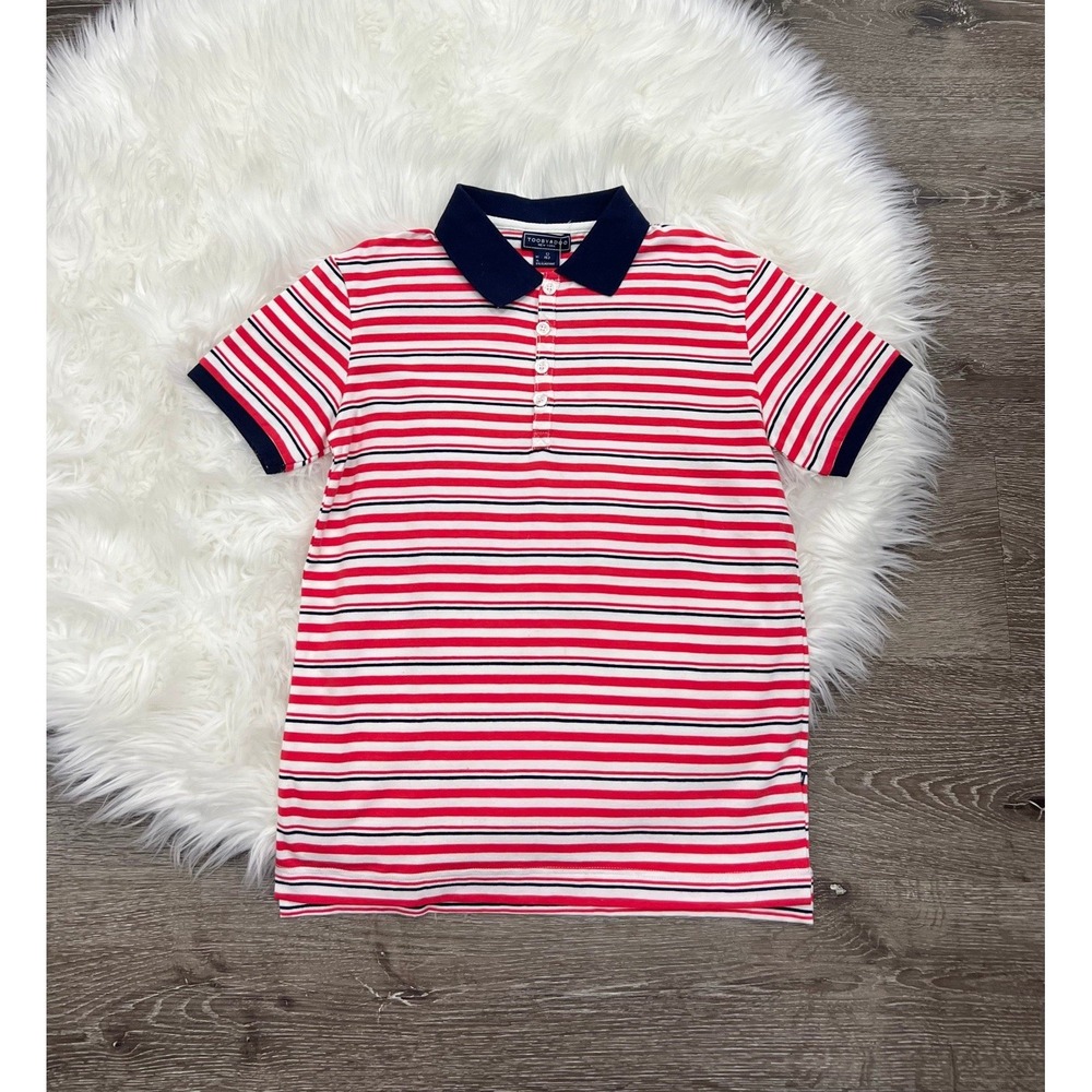 Toobydoo Red, White & Blue Striped Polo Size 12 NEW ($42)